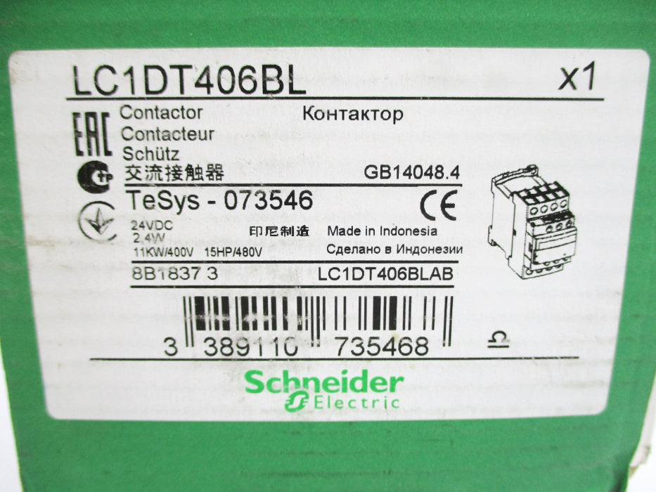 SCHNEIDER ELECTRIC LC1DT406BL 24VDC NSMP