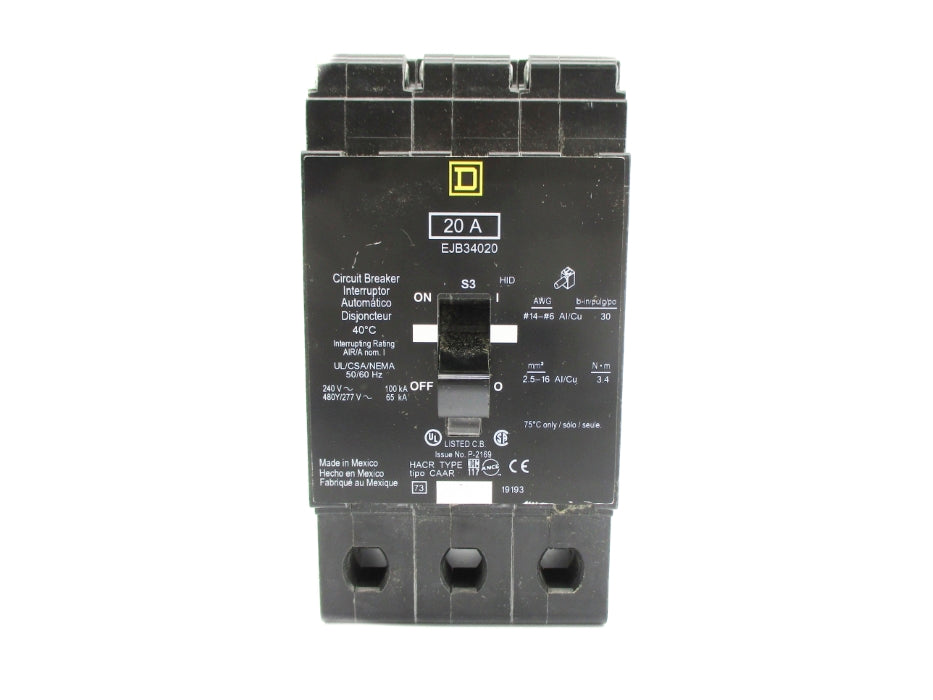 SQUARE D EJB34020 20A 240V NSNP