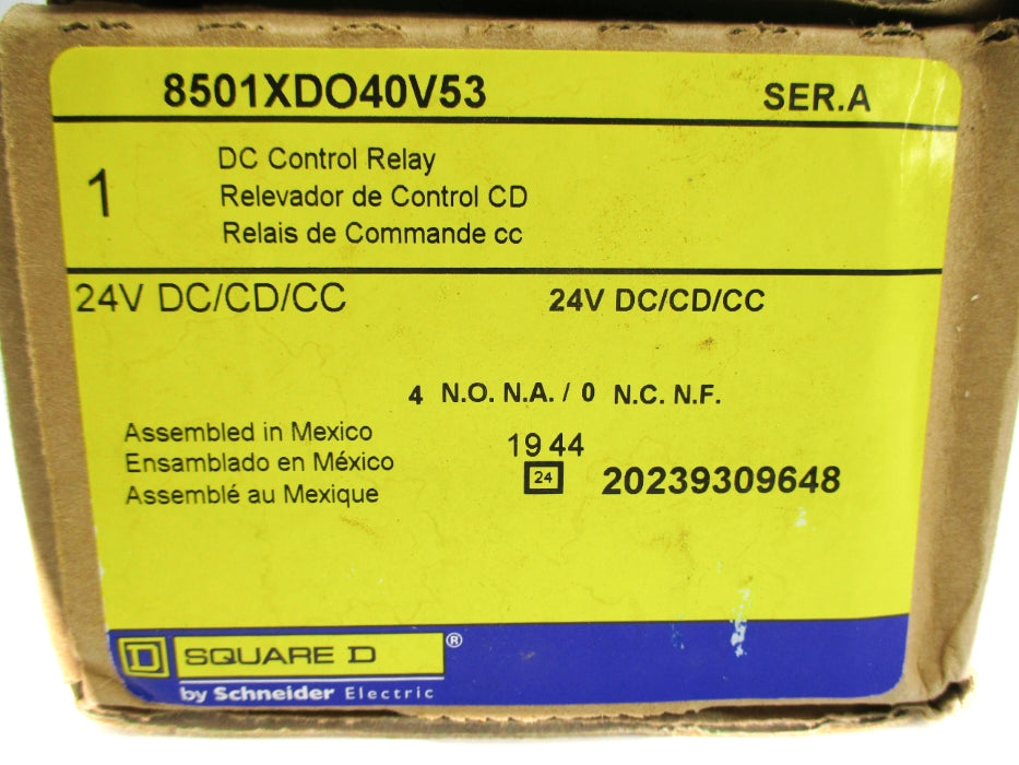 SQUARE D 8501XDO40V53 SER. A 24VDC (AS PICTURED) NSMP
