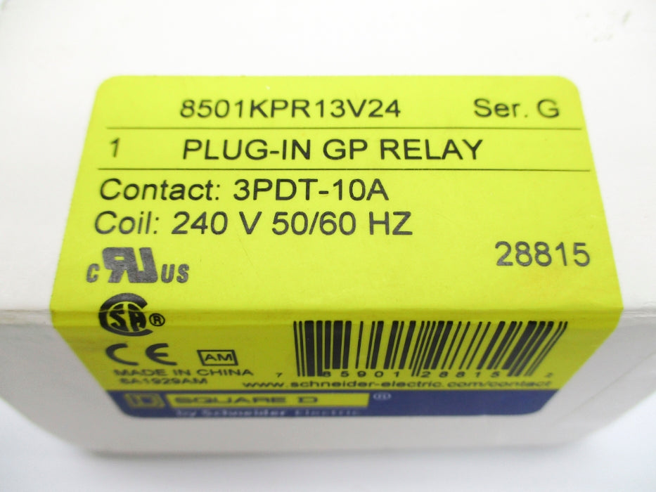 SQUARE D 8501KPR13V24 SER. G 240V 10A NSMP