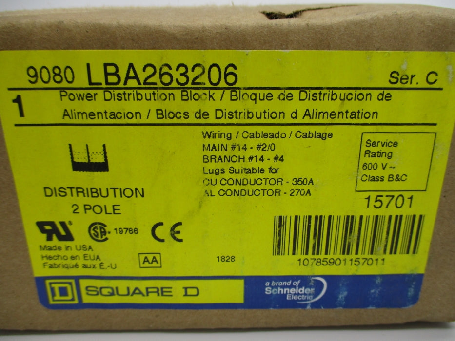 SQUARE D 9080LBA263206 SER. C NSMP