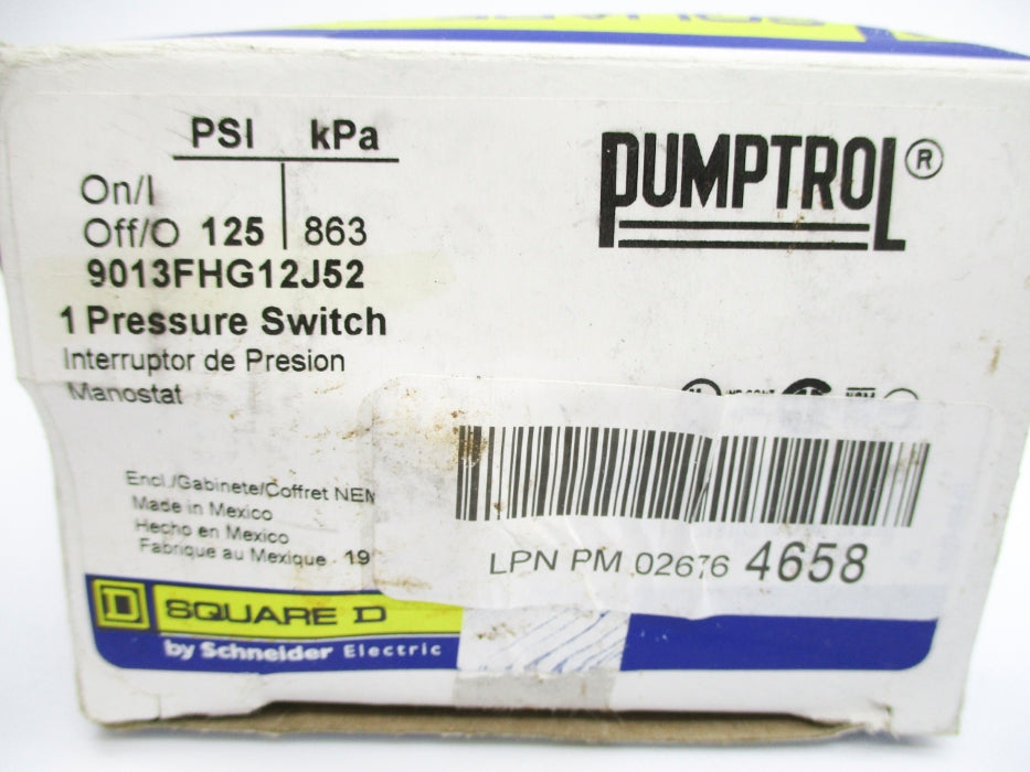 SQUARE D 9013FHG12J52 125PSI NSMP