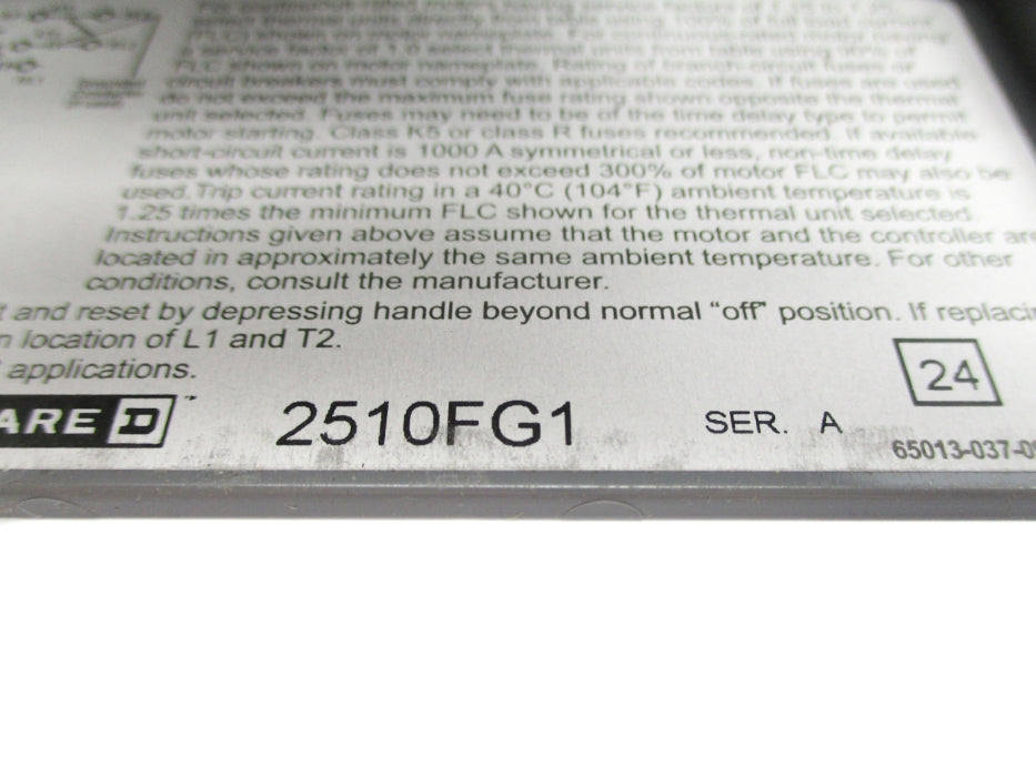 SQUARE D 2510FG1 SER. A NSNP
