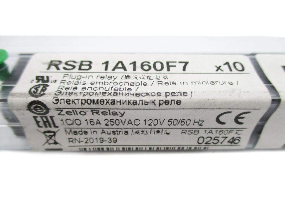 SCHNEIDER ELECTRIC RSB1A160F7 16A 250VAC (PKG OF 10) NSMP