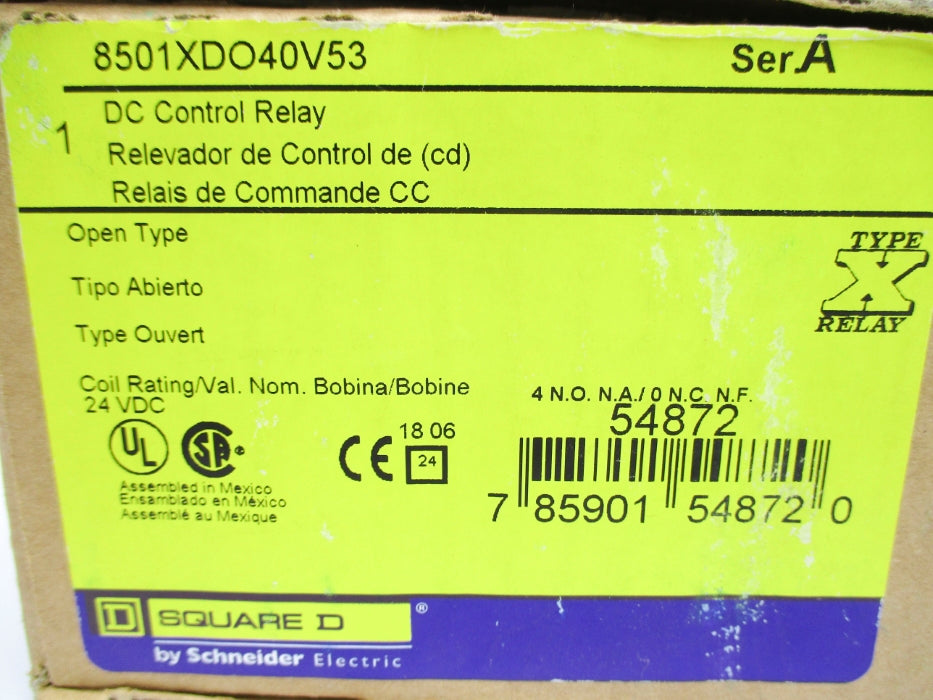 SQUARE D 8501XDO40V53 SER. A 24VDC NSMP