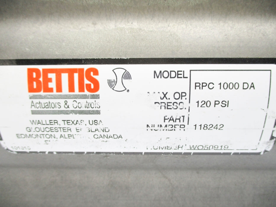 BETTIS RPC1000DA 120PSI UNMP