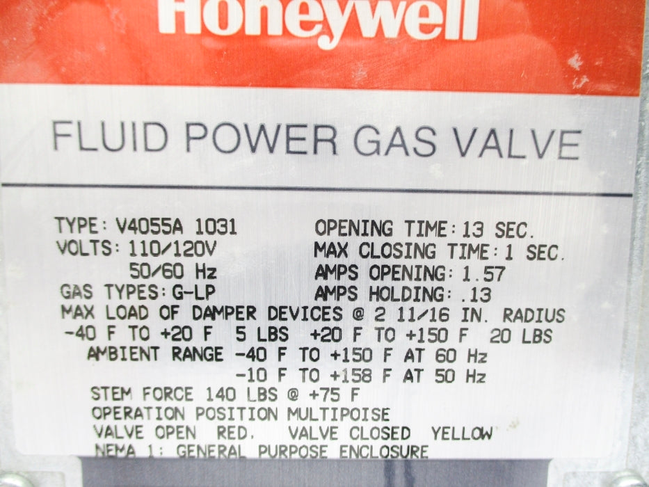 HONEYWELL V4055A1031 110/120V UNMP