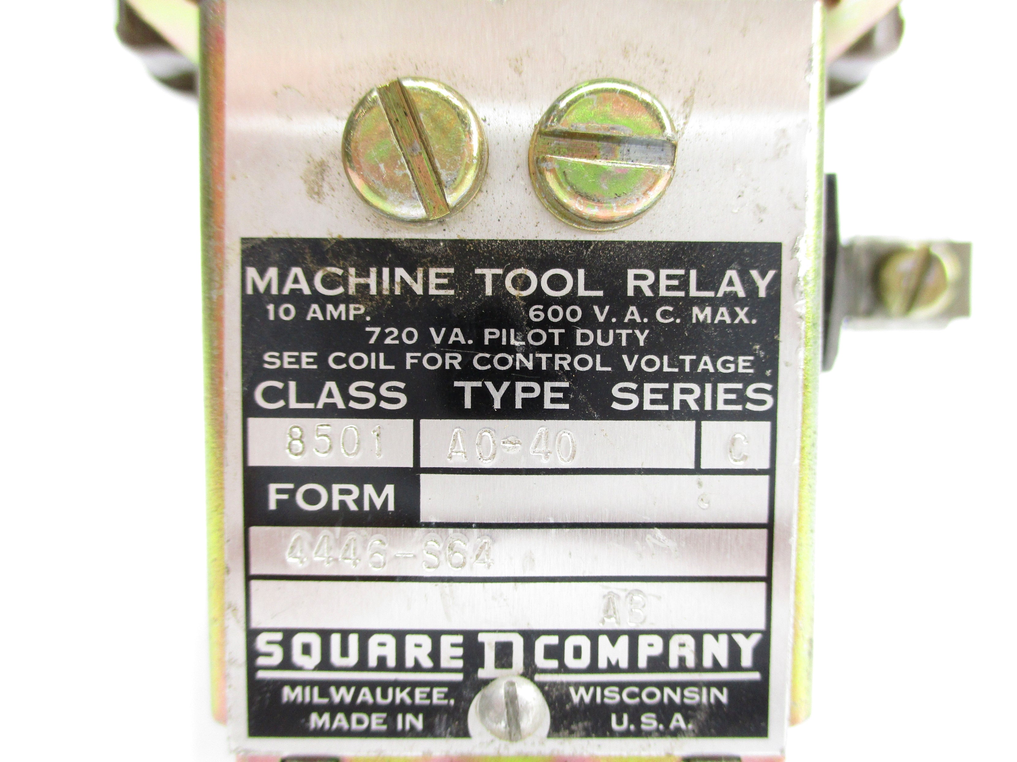 SQUARE D 8501A040 SER. C 600V 10A NSNP