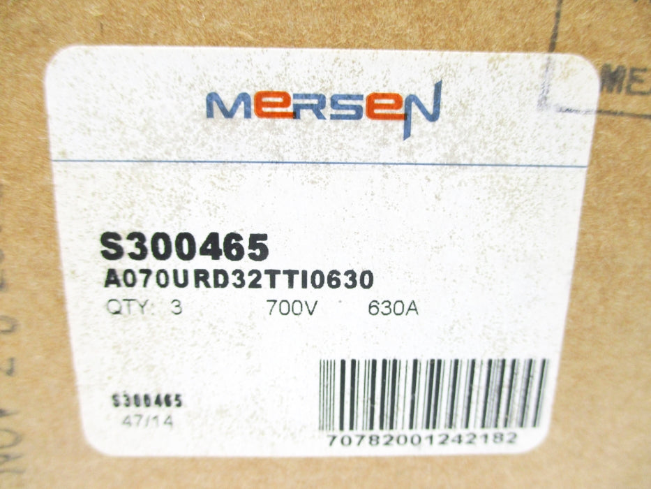 MERSEN S300465 A070URD32TTI0630 630A 700VAC (PKG OF 3) NSMP
