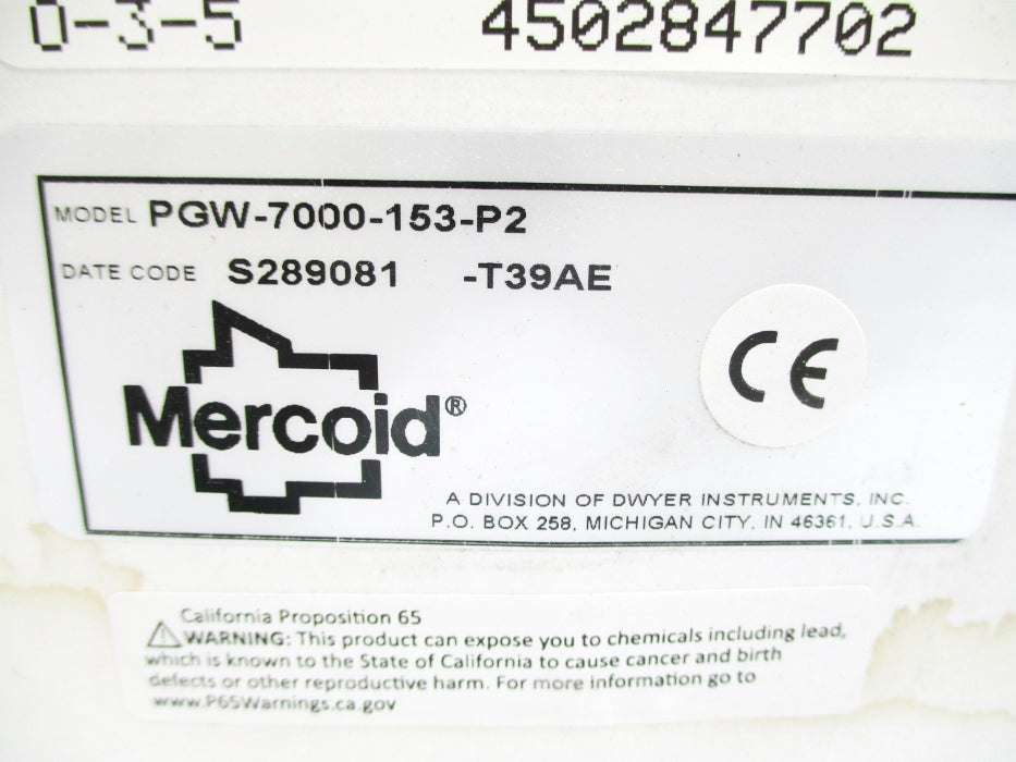 MERCOID PGW-7000-153-P2 NSMP