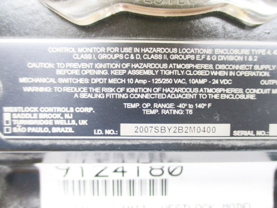 WESTLOCK CONTROLS 2007SBY2B2M0400 UNMP