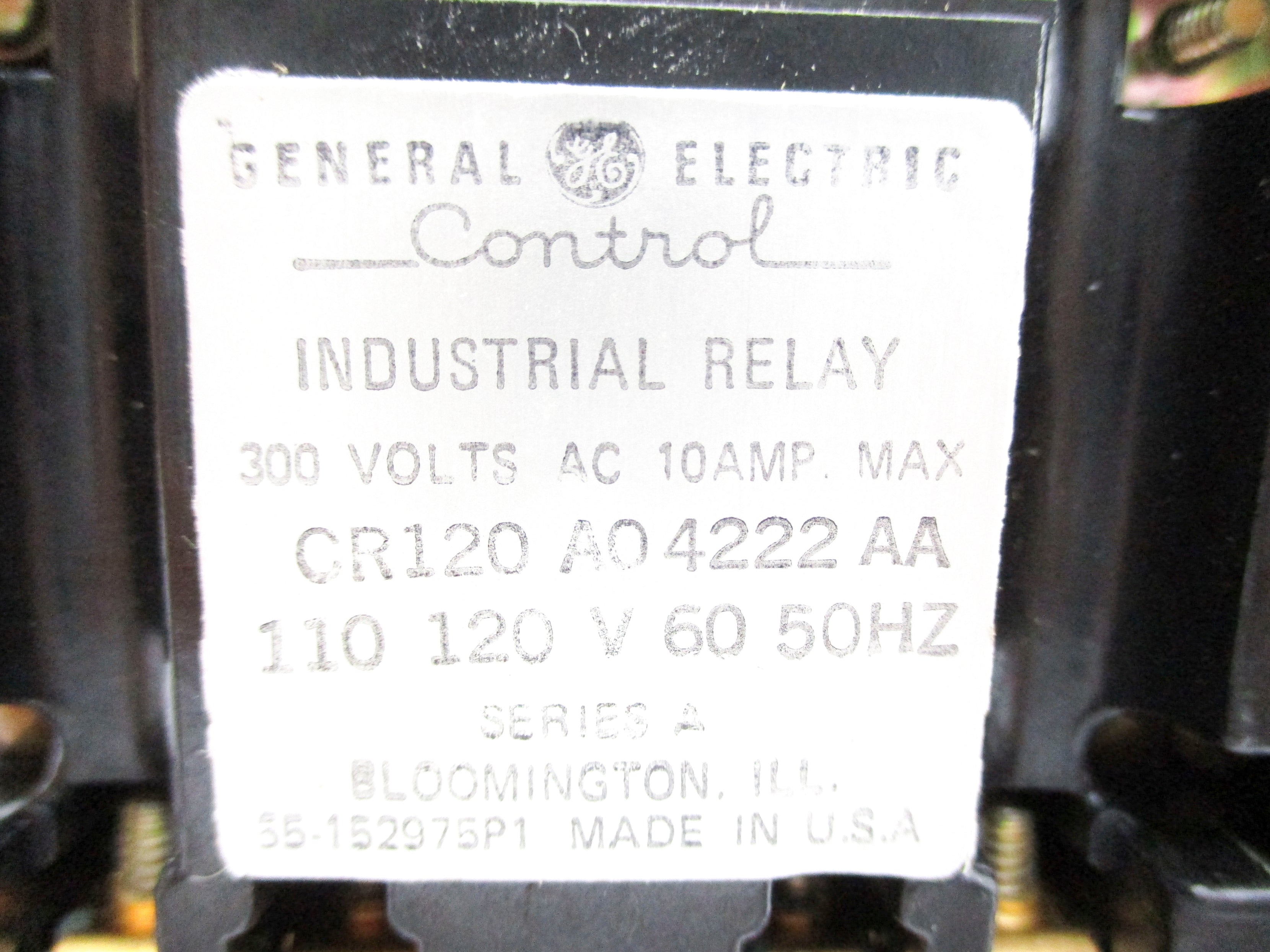 GENERAL ELECTRIC CR120A04222AA SER. A 110/120V 10A NSNP