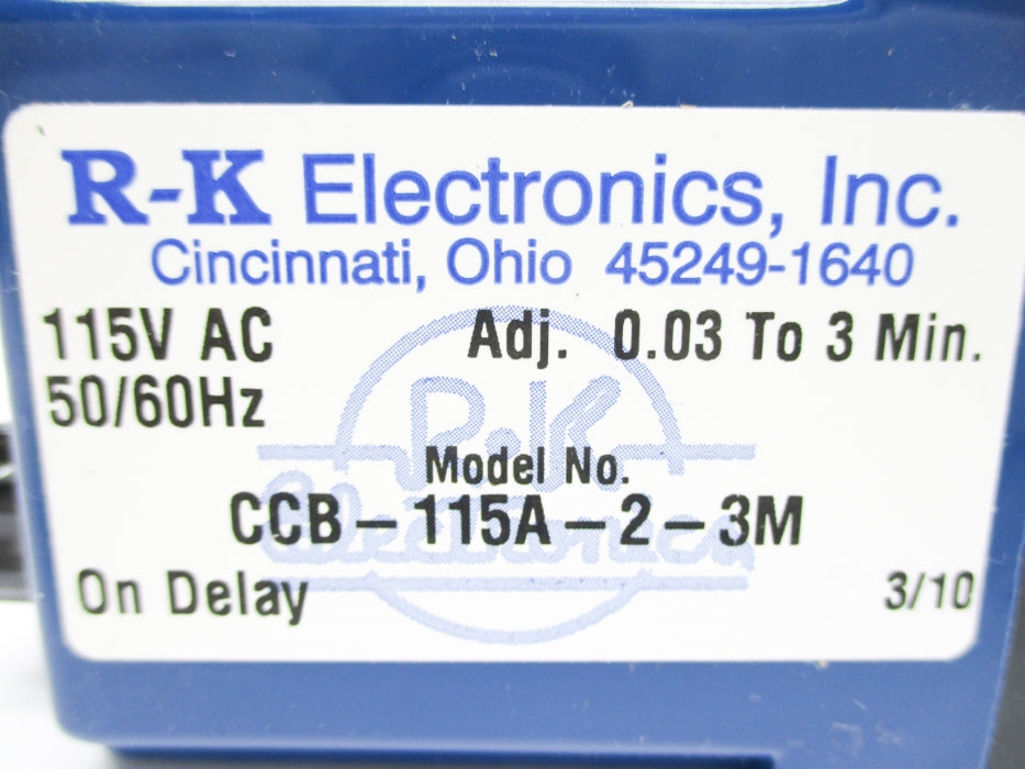 R-K ELECTRONICS CCB-115A-2-3M 115VAC 0.03S-3MIN NSNP
