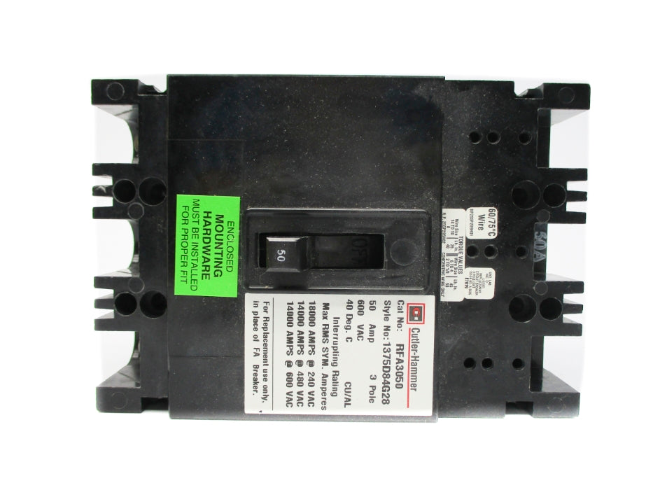 CUTLER HAMMER RFA3050 1375D84G28 50A 600VAC NSMP