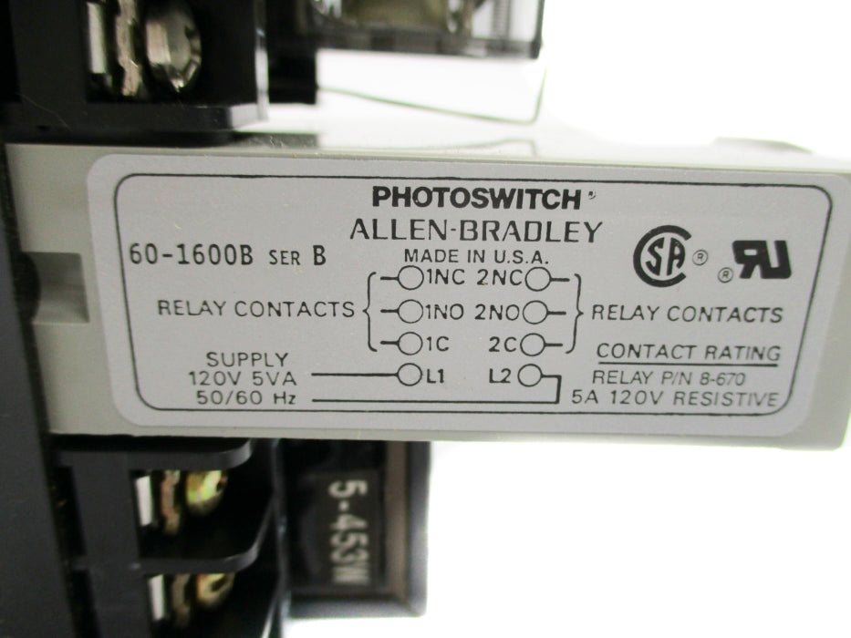 INDUSTRIAL SPARE PART 60-1600B SER. B 120V 5A (AS PICTURED) NSNP