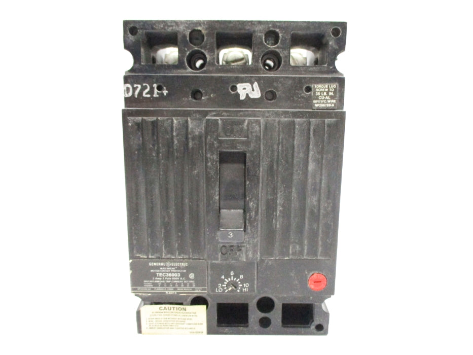GENERAL ELECTRIC TEC36003 (AS PICTURED) 3A 600VAC UNMP