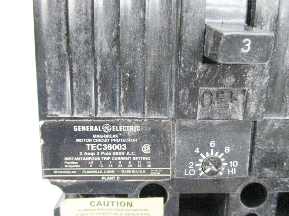 GENERAL ELECTRIC TEC36003 (AS PICTURED) 3A 600VAC UNMP