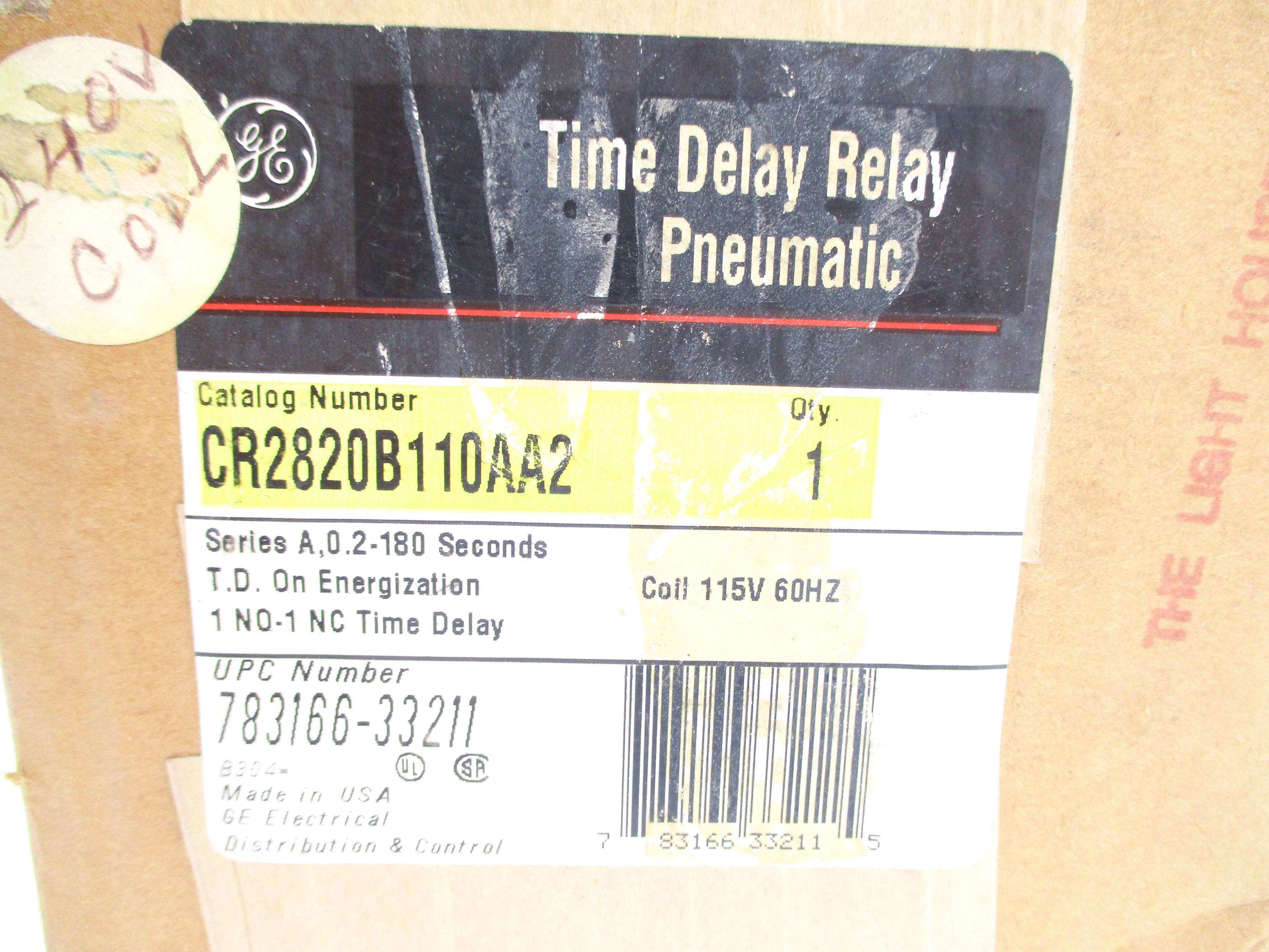 GENERAL ELECTRIC CR2820B110AA2 SER. A 115V NSMP