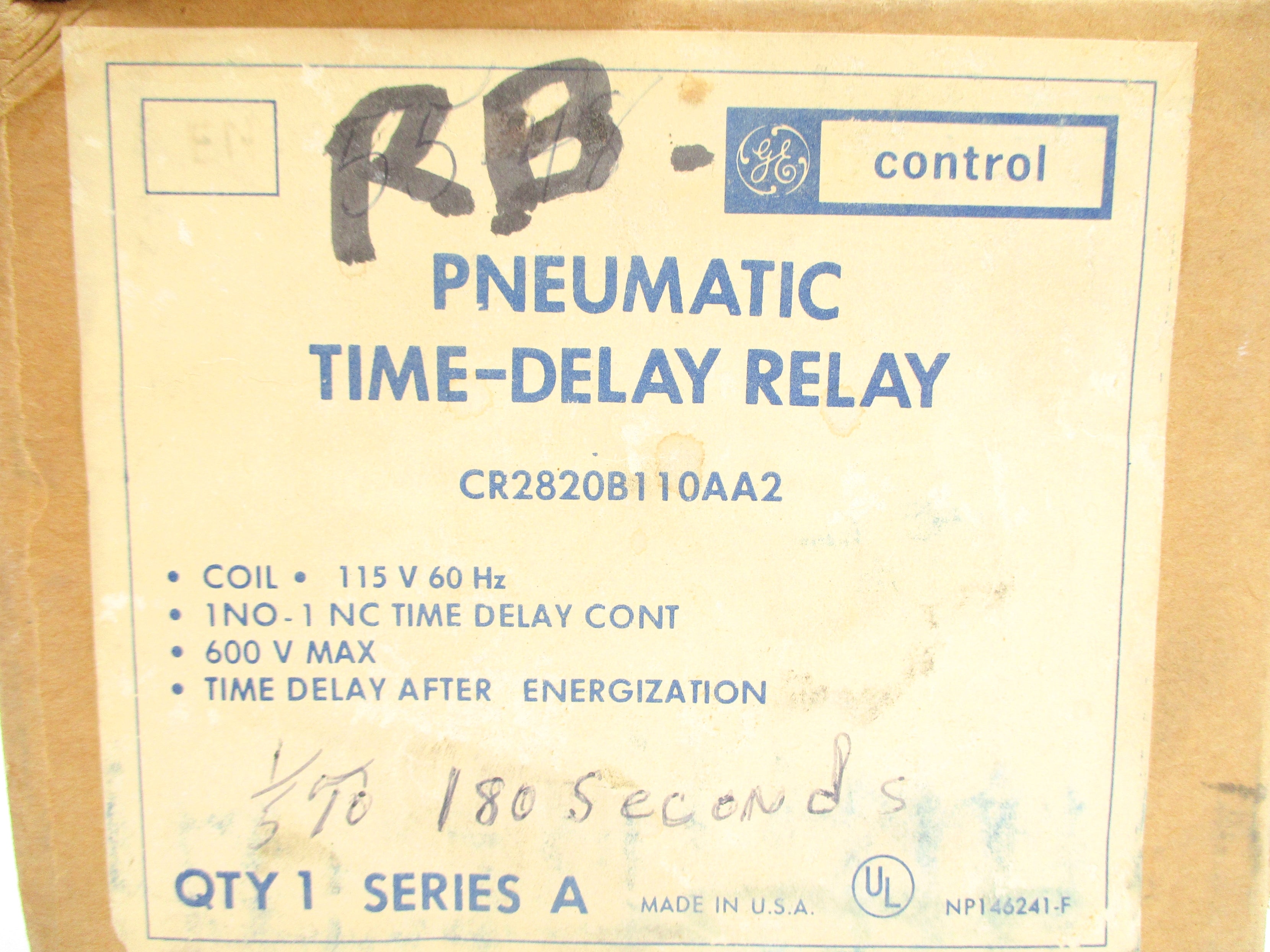 GENERAL ELECTRIC CR2820B110AA2 SER. A 115V NSFS