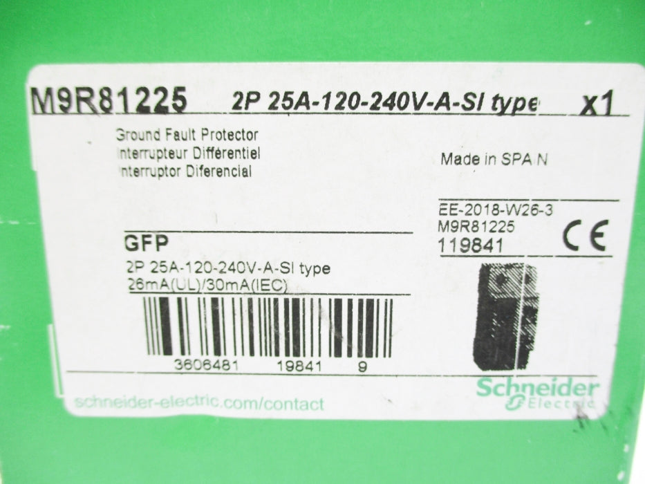 SCHNEIDER ELECTRIC M9R81225 25A 240V NSMP