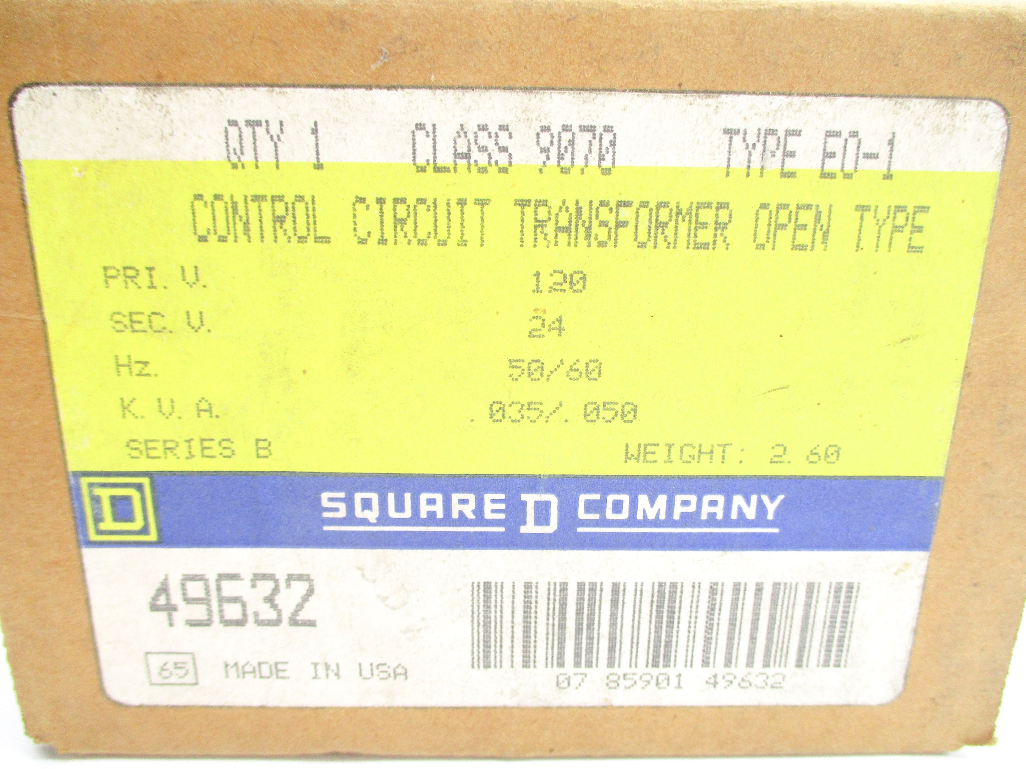 SQUARE D 9070E01 SER. B NSMP