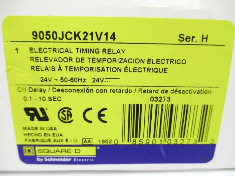 SQUARE D 9050JCK21V14 SER. H 0.1-10S 24V NSMP