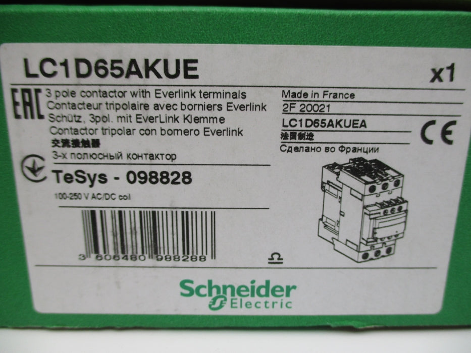 SCHNEIDER ELECTRIC LC1D65AKUE 100-250VAC/DC NSMP