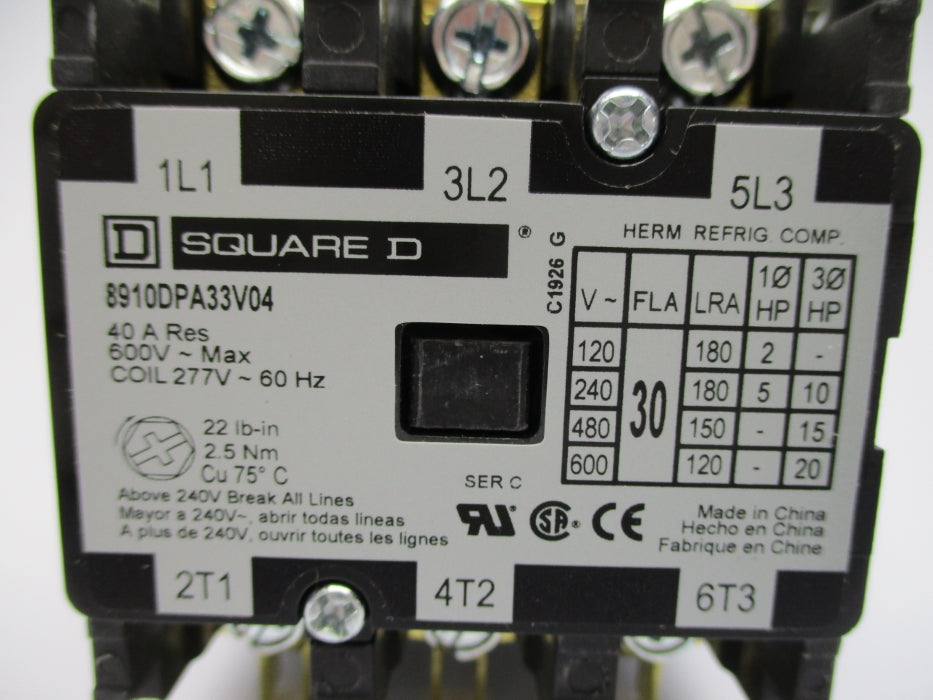 SQUARE D 8910DPA33V04 SER. C 277V NSNP