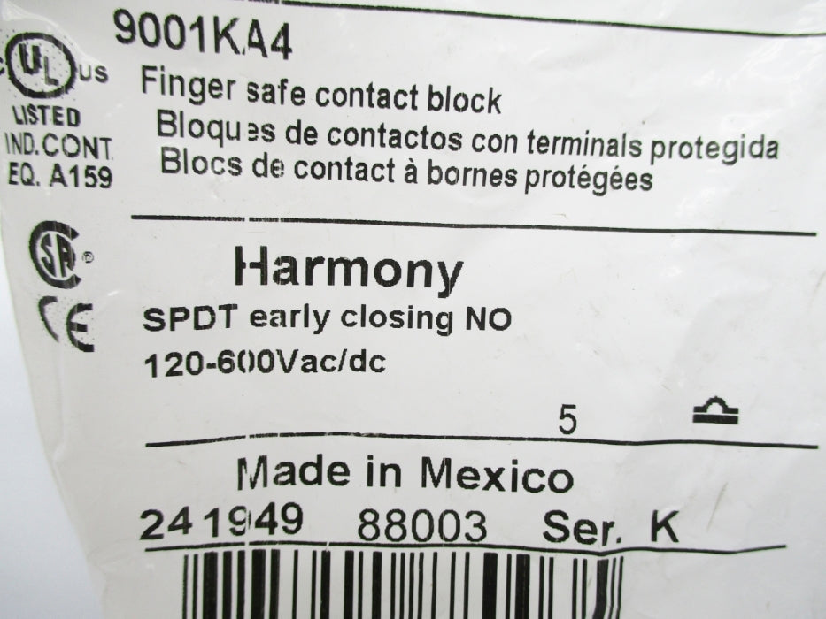SCHNEIDER ELECTRIC 9001KA4 SER. K 120-600VAC/DC NSMP