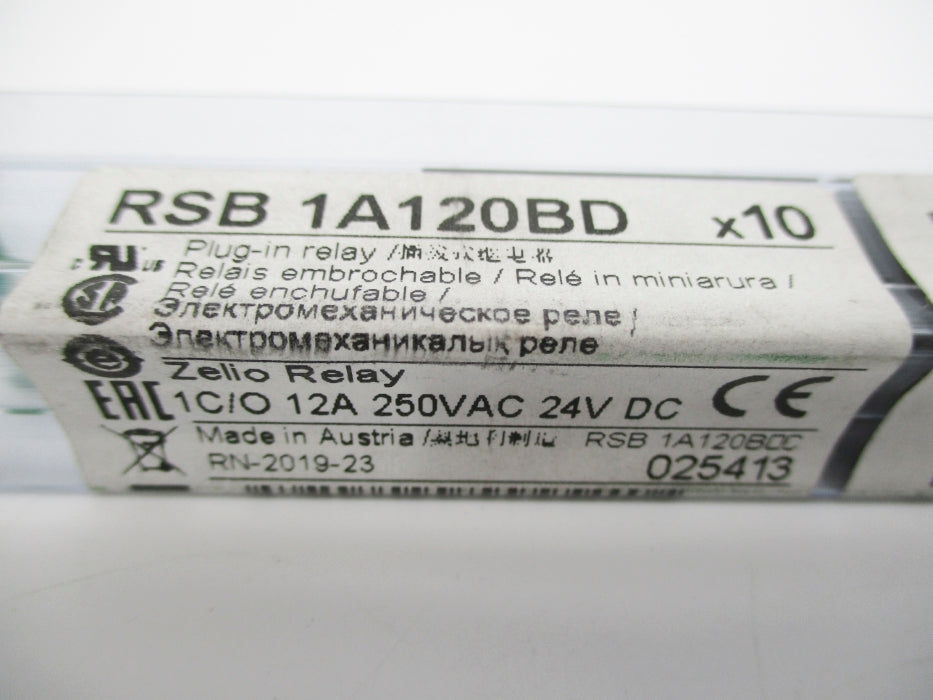 SCHNEIDER ELECTRIC RSB1A120BD 12A 250VAC 24VDC (PKG OF 10) NSMP