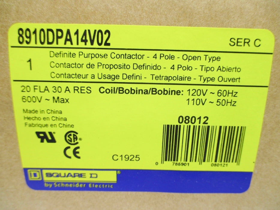 SQUARE D 8910DPA14V02 SER. C 110/120V NSMP