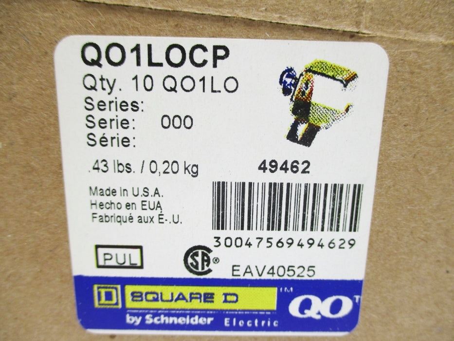SQUARE D QO1LOCP SER. 000 (PKG OF 10) NSMP