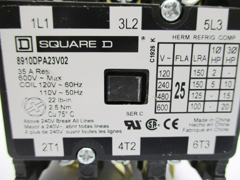 SQUARE D 8910DPA23V02 SER. C 110/120V (AS PICTURED) NSNP