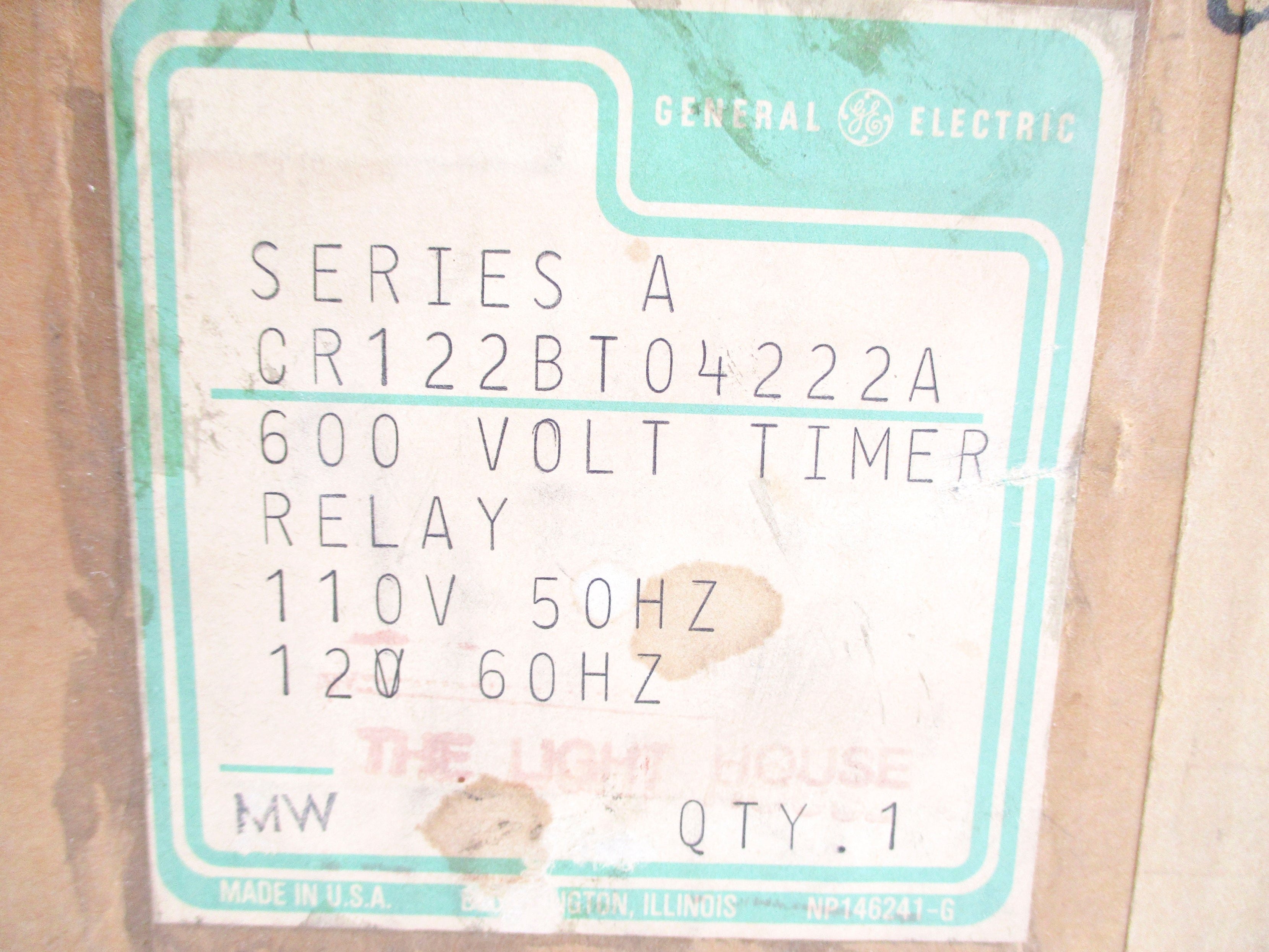 GENERAL ELECTRIC CR122BT04222A SER. A 110/120V NSMP