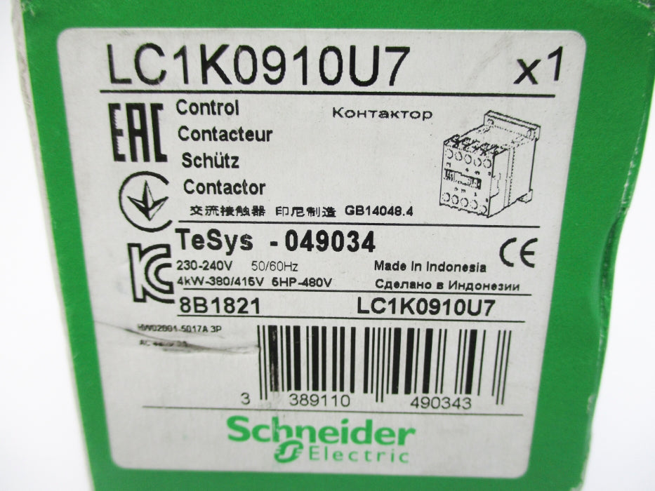 SCHNEIDER ELECTRIC LC1K0910U7 230/240V NSMP