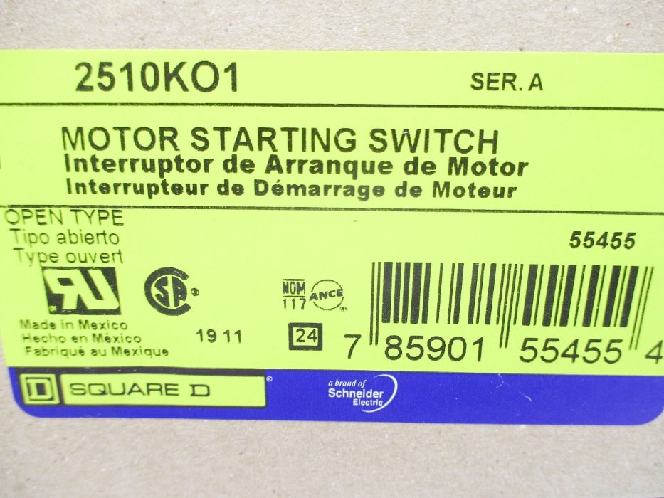 SQUARE D 2510KO1 SER. A 600VAC 20A NSMP
