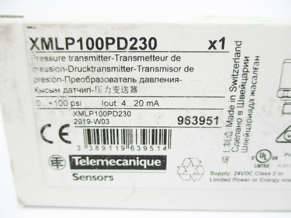 TELEMECANIQUE XMLP100PD230 0-100PSI NSMP