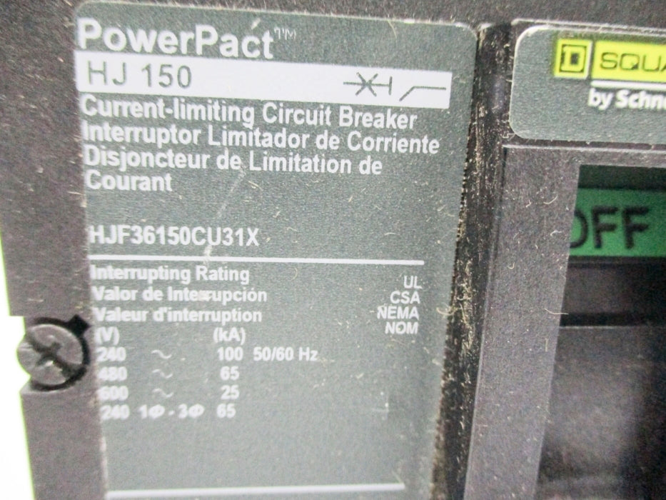 SQUARE D HJF36150CU31X 150A 600V NSNP