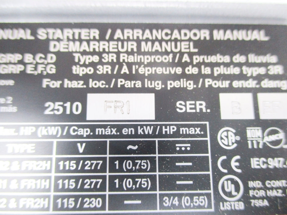 SQUARE D 2510FR1 SER. B NSNP
