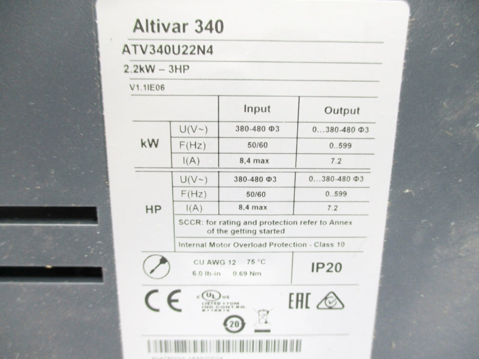 SCHNEIDER ELECTRIC ATV340U22N4 NSNP