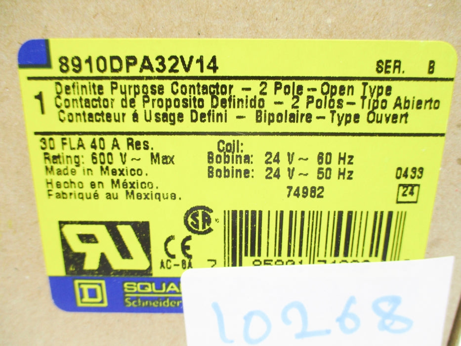 SQUARE D 8910DPA32V14 SER. B 24V NSMP