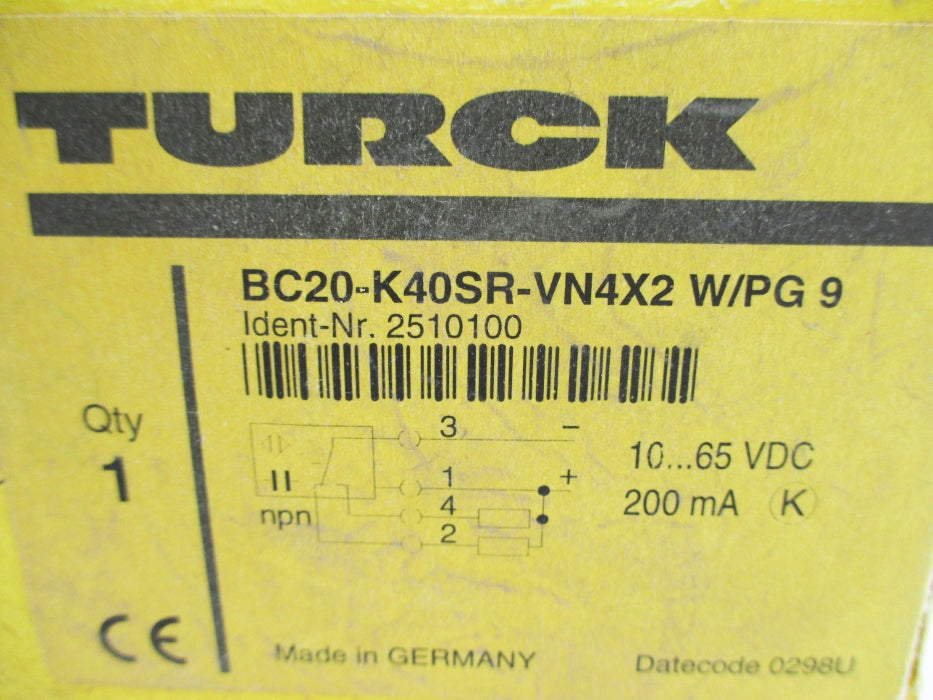 TURCK BC20-K40SR-VN4X2-W/PG9 2510100 NSMP