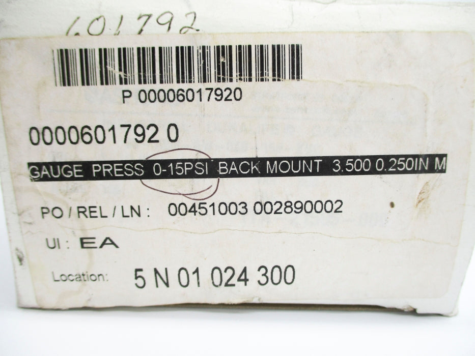 ASHCROFT 00006017920 0-15PSIG NSMP