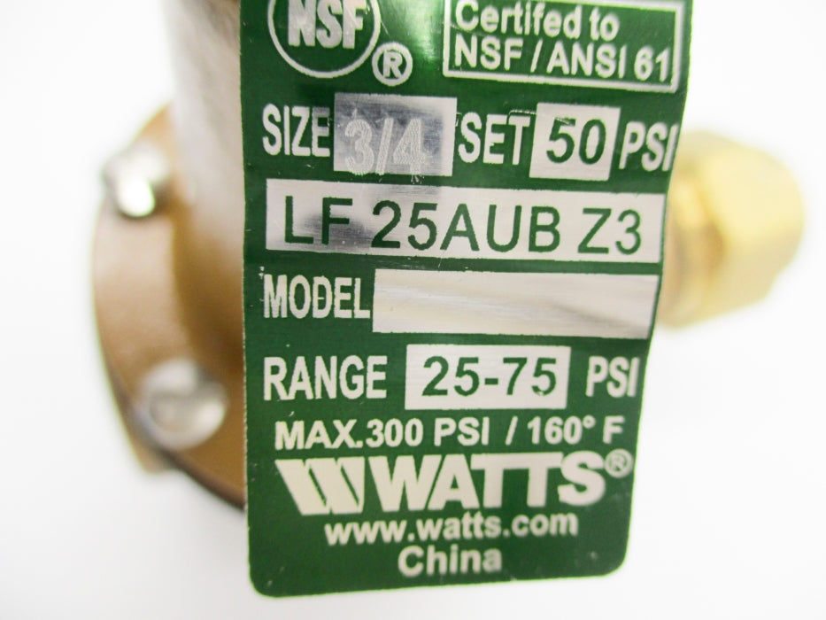 WATTS LF25AUBZ3-3/4 300PSI NSNP