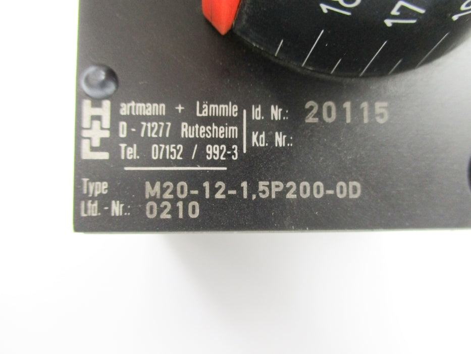HARTMANN + LAMMLE M20-12-1.5P200-0D 20115 NSNP
