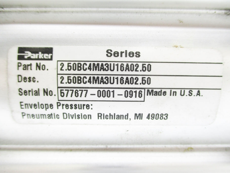 PARKER 2.50BC4MA3U16A02.50 (AS PICTURED) NSNP