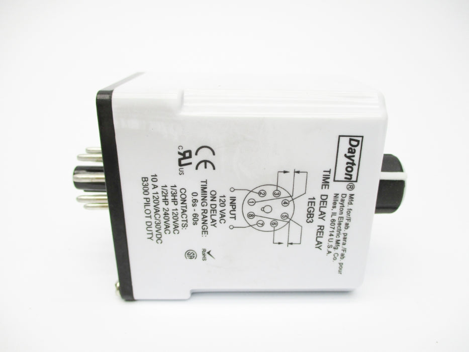 DAYTON 1EGB3 120VAC 10A 0.6S-60S NSMP