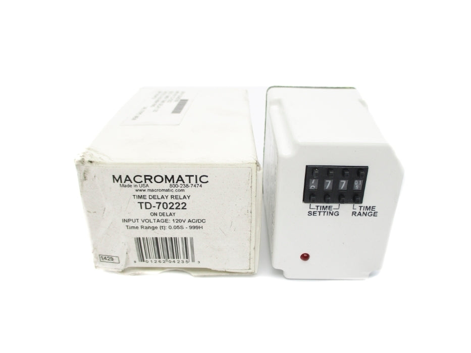 MACROMATIC TD-70222 120VAC/DC 0.05S-999H NSMP