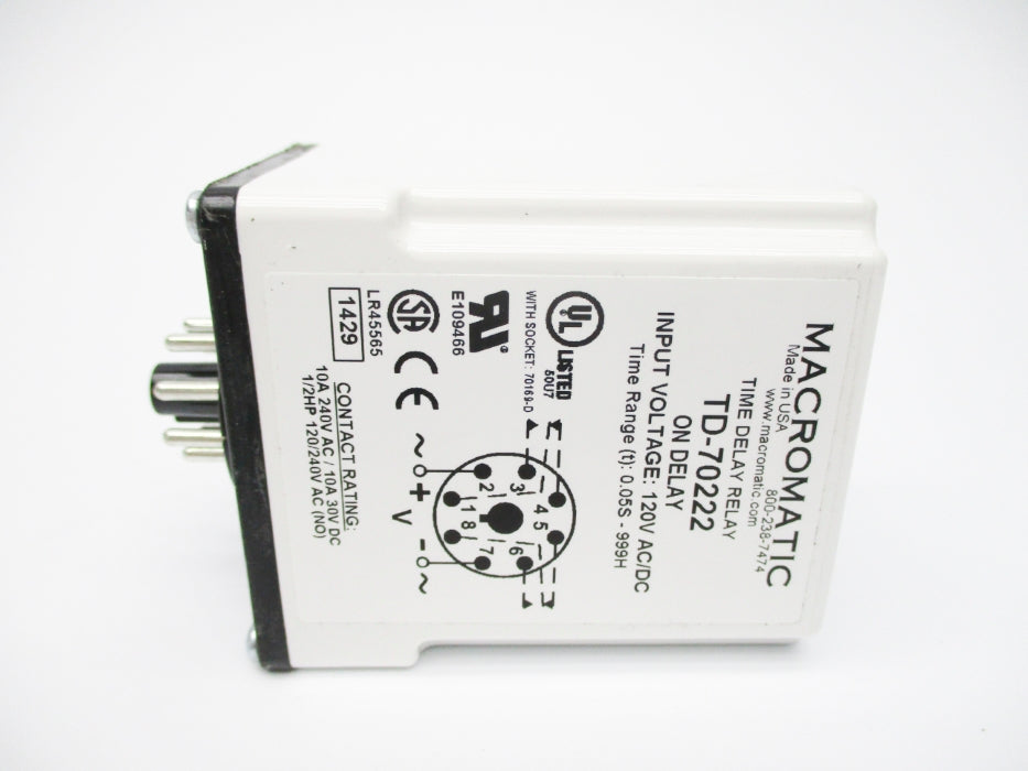 MACROMATIC TD-70222 120VAC/DC 0.05S-999H NSMP