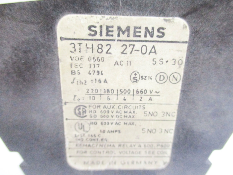 SIEMENS 3TH8227-0A 220/264V UNMP
